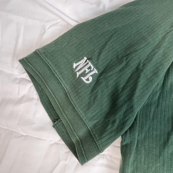 New York Jets Shirt Mens 2XL Green NFL Football Polo Short Sleeve Ribbed - Picture 6 of 9